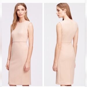 Ann Taylor. Elegant Cream Sleeveless Dress. Like New. Size 14.